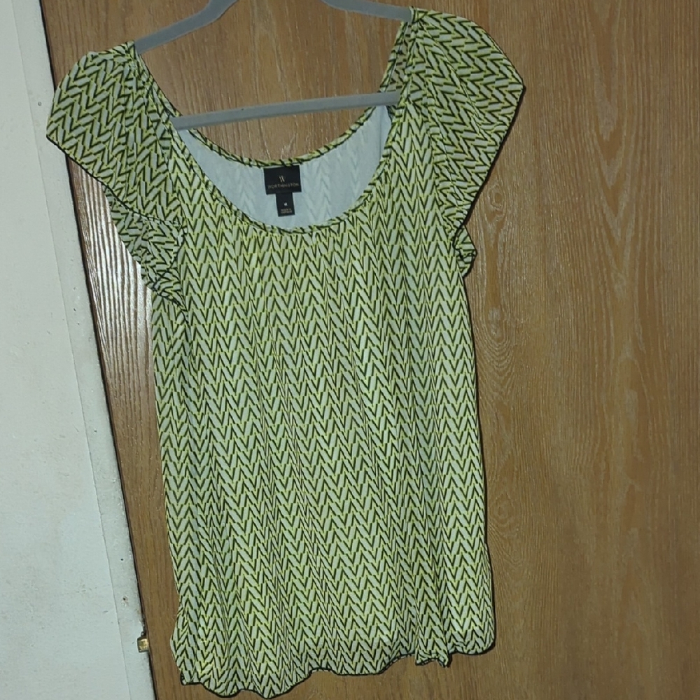 Worthington Lime Chevron Blouse